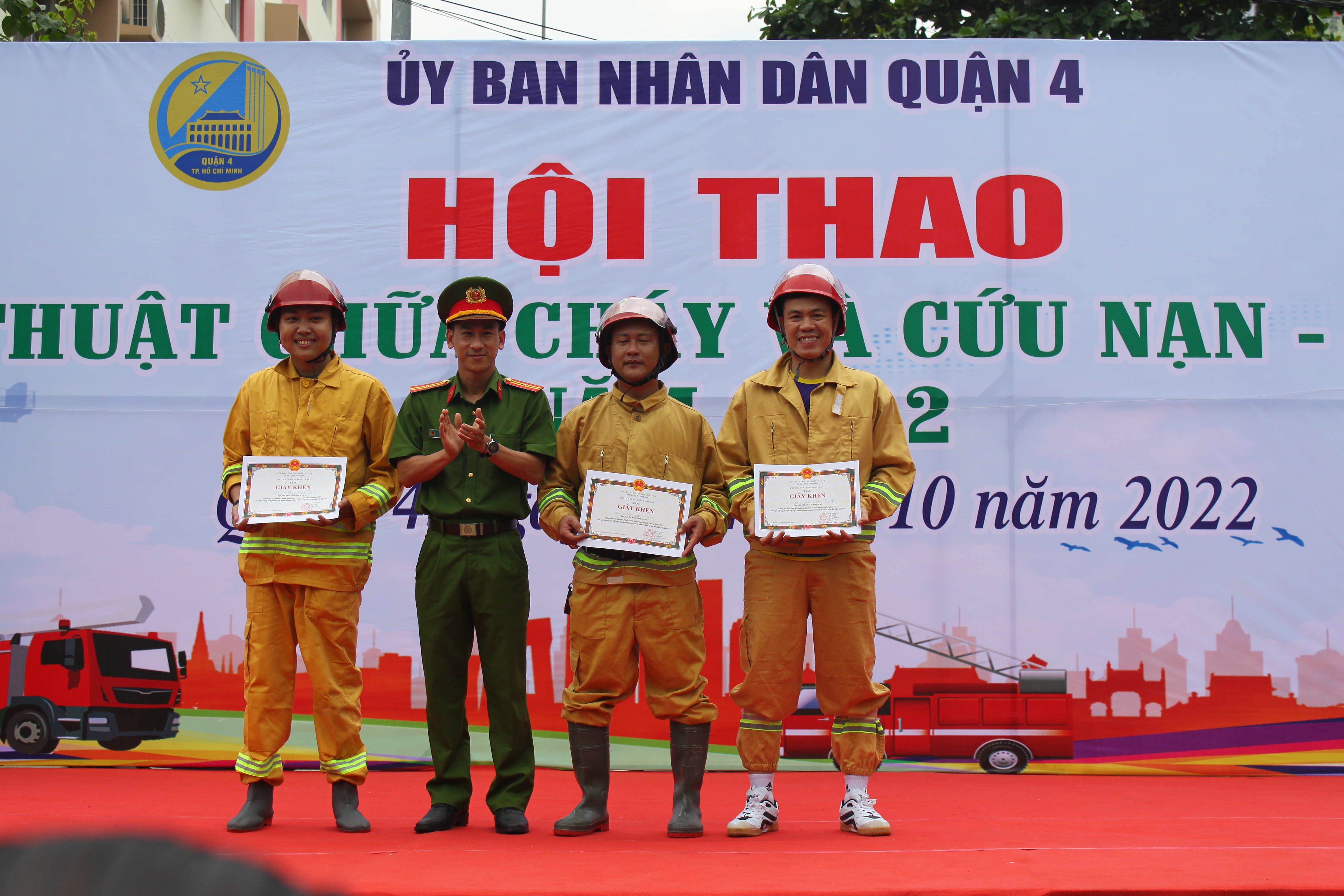 Đội phòng cháy chữa cháy Sapharco đạt giải cao tại Hội thao kỹ thuật chữa cháy và cứu nạn - cứu hộ Quận 4 năm 2022