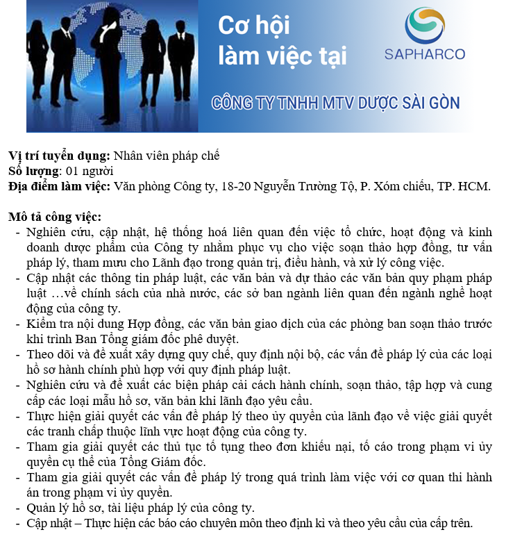 Tuyển dụng nhân viên pháp chế