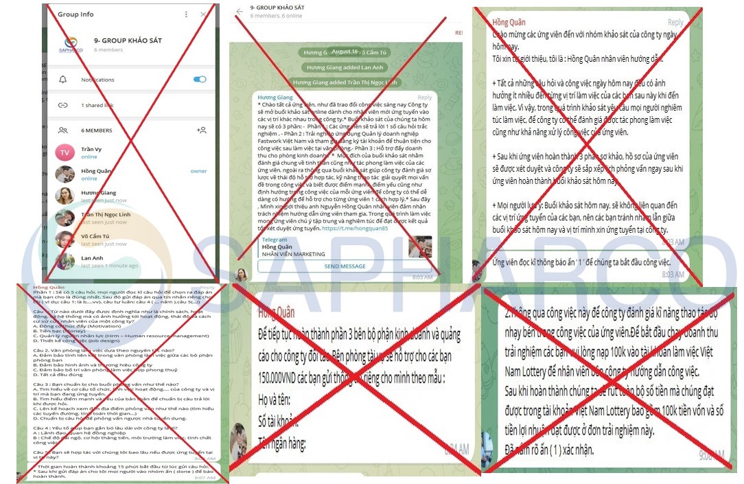 Công ty TNHH MTV Dược Sài Gòn - Sapharco cảnh báo thủ đoạn mạo danh, lừa đảo tuyển dụng trên các nền tảng mạng xã hội