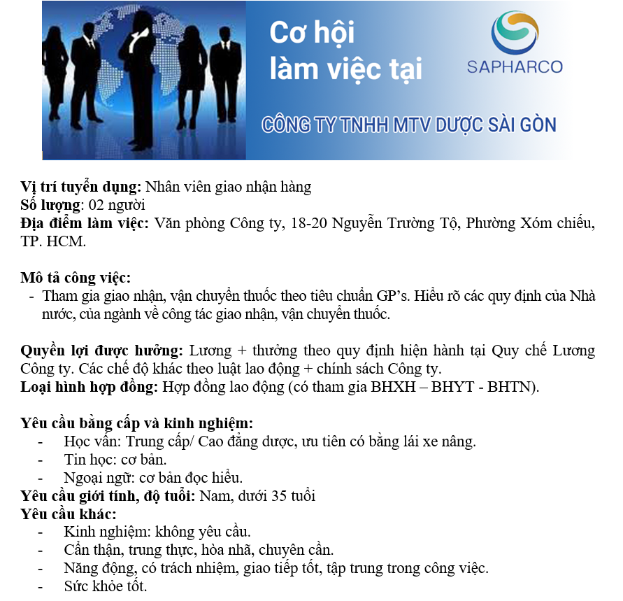 Tuyển dụng nhân viên giao nhận hàng