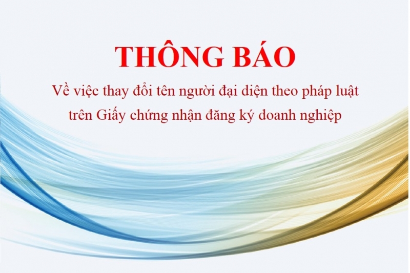 Sapharco thông báo về việc thay đổi tên người đại diện theo pháp luật trên Giấy chứng nhận đăng ký doanh nghiệp